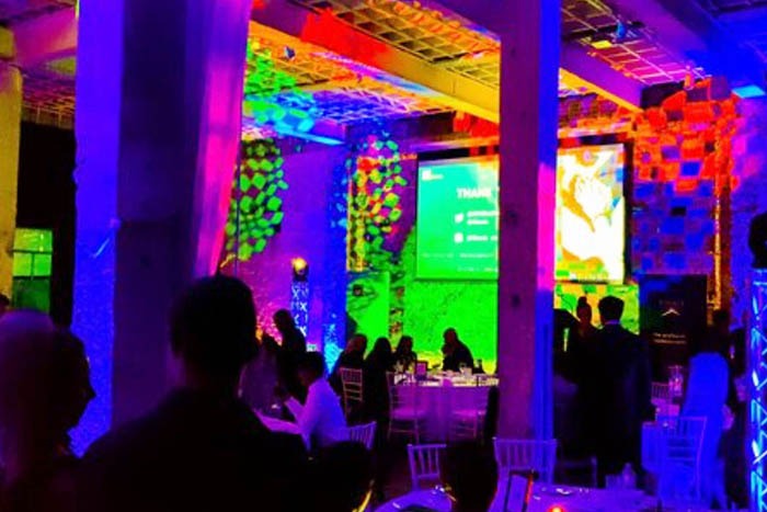 Lighting effects as shown by our audio visual hire equipment